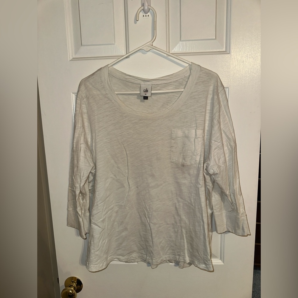 CAbi Off-White Long Sleeve Tee